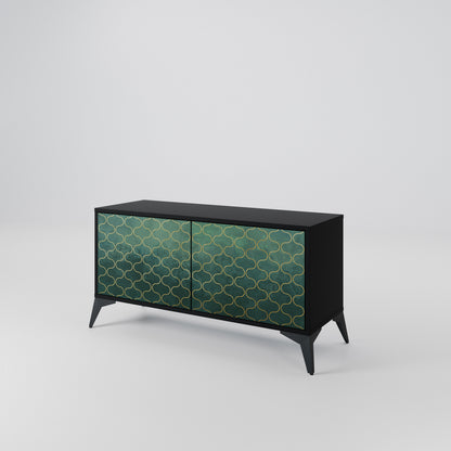TESSELATED GREENERY Kompaktní dvoudveřový TV stolek