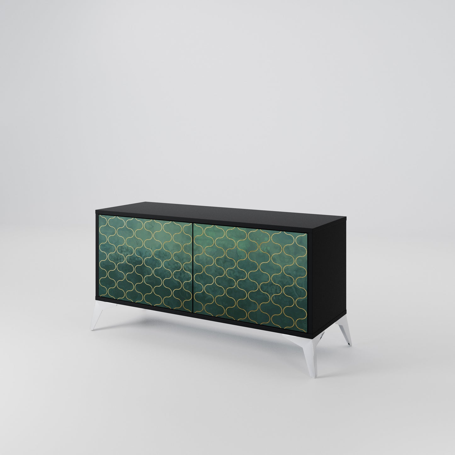 TESSELATED GREENERY Kompaktní dvoudveřový TV stolek