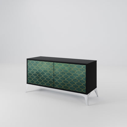 TESSELATED GREENERY Kompaktní dvoudveřový TV stolek