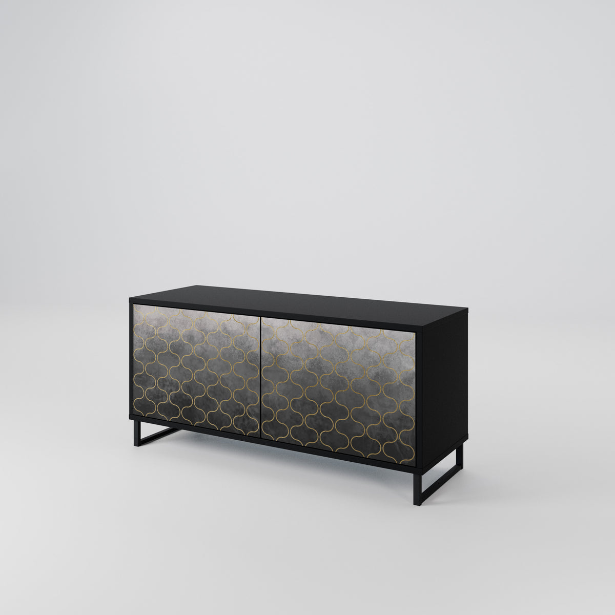 TESSELATED GRAYISH Kompaktní dvoudveřový TV stolek