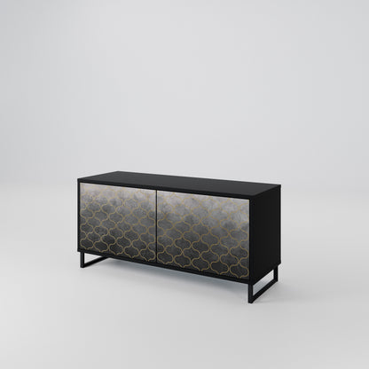 TESSELATED GRAYISH Kompaktní dvoudveřový TV stolek