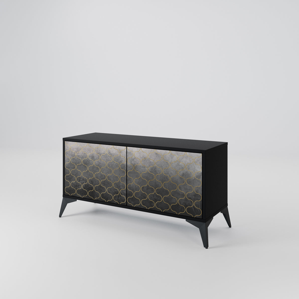 TESSELATED GRAYISH Kompaktní dvoudveřový TV stolek