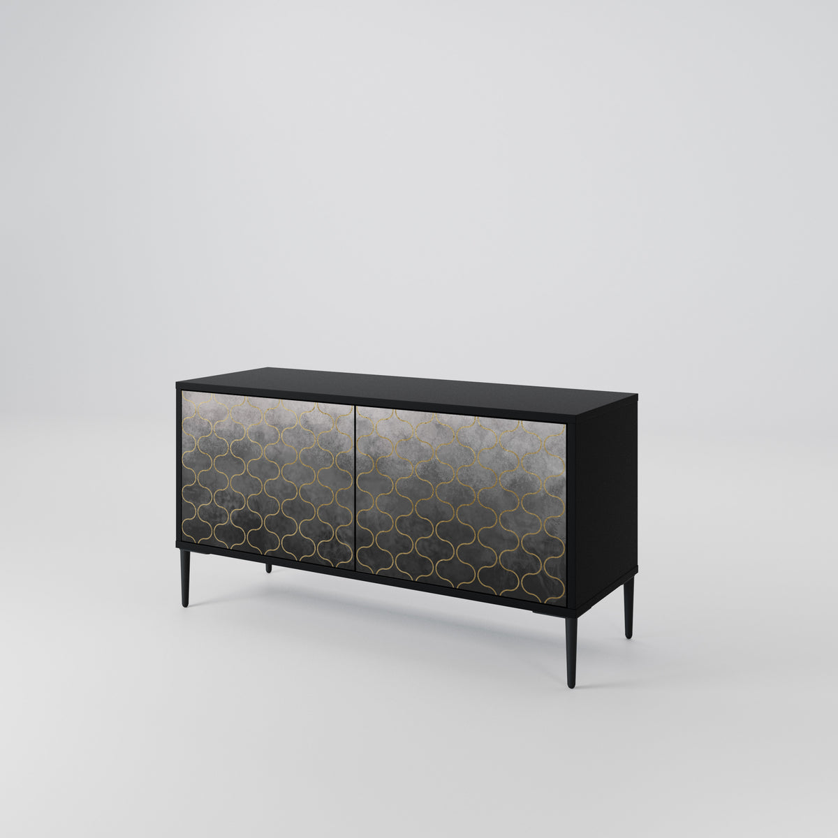 TESSELATED GRAYISH Kompaktní dvoudveřový TV stolek