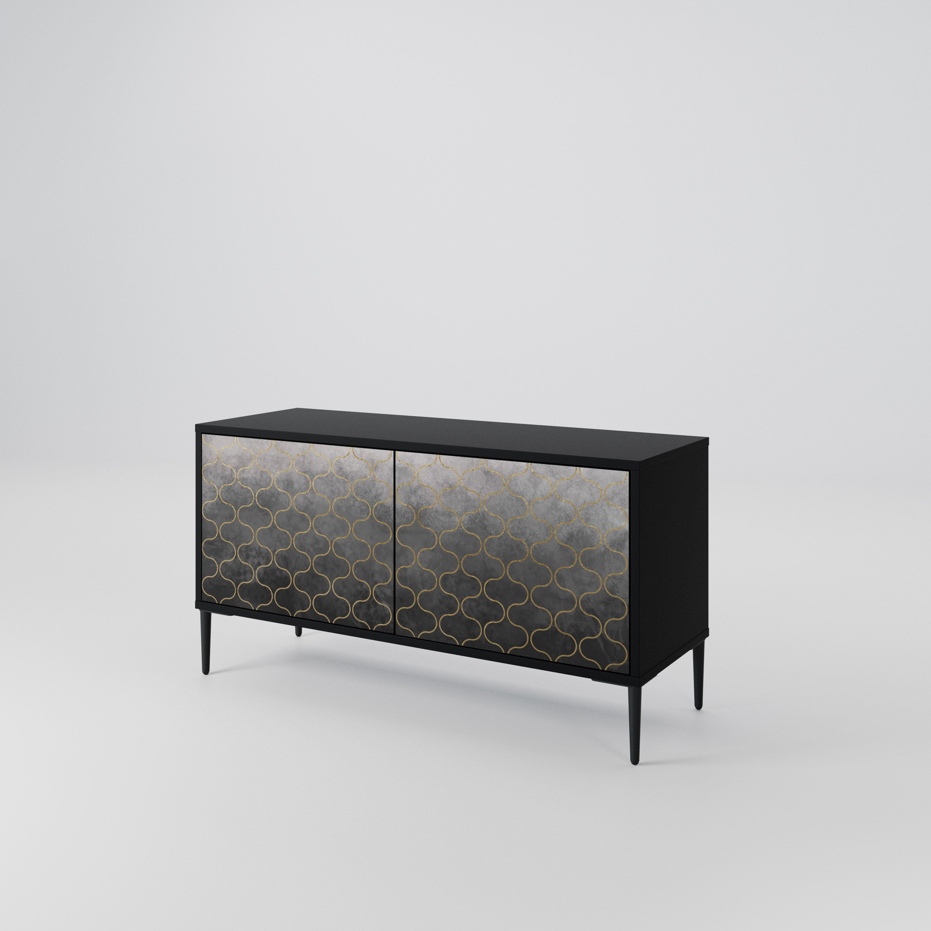 TESSELATED GRAYISH Kompaktní dvoudveřový TV stolek