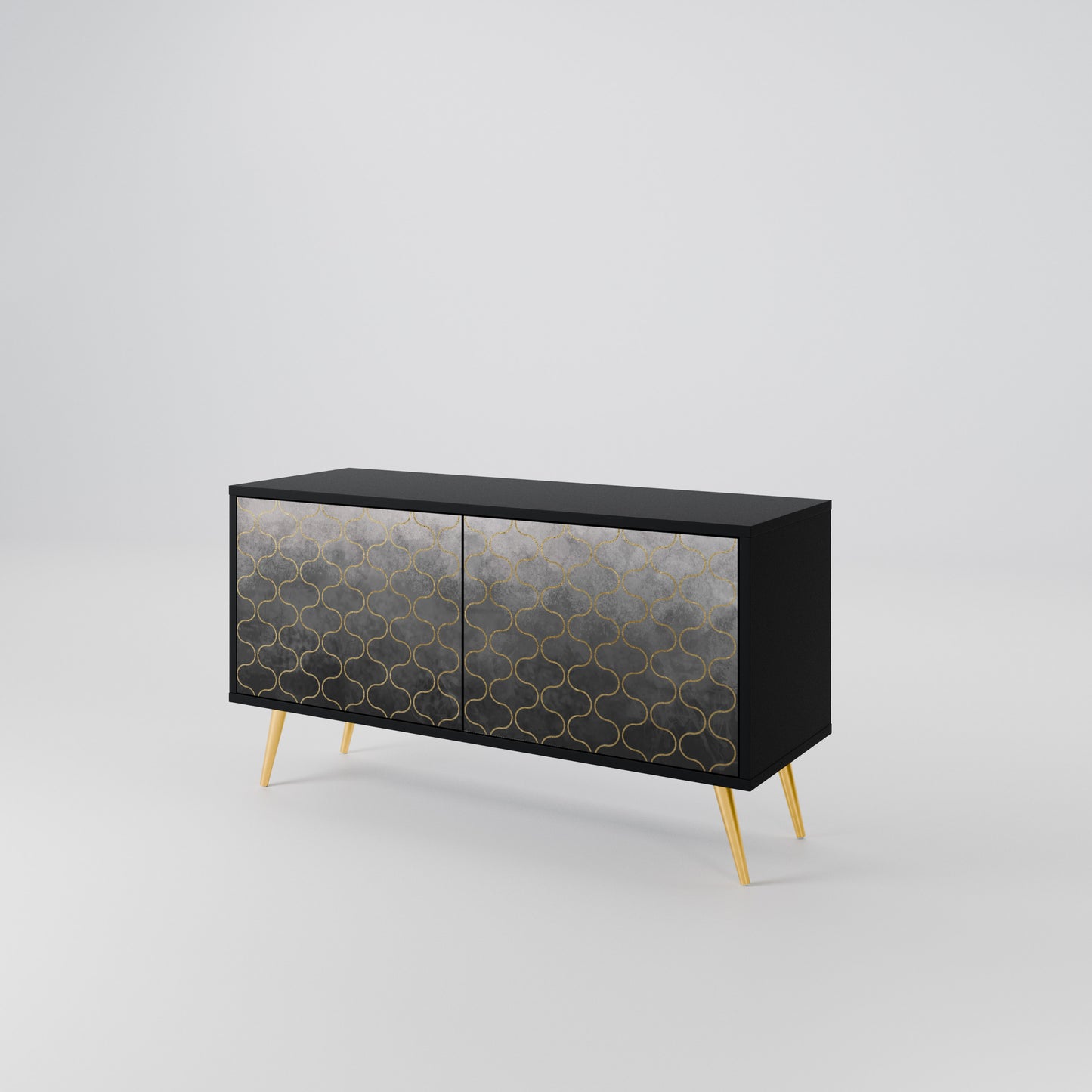 TESSELATED GRAYISH Kompaktní dvoudveřový TV stolek