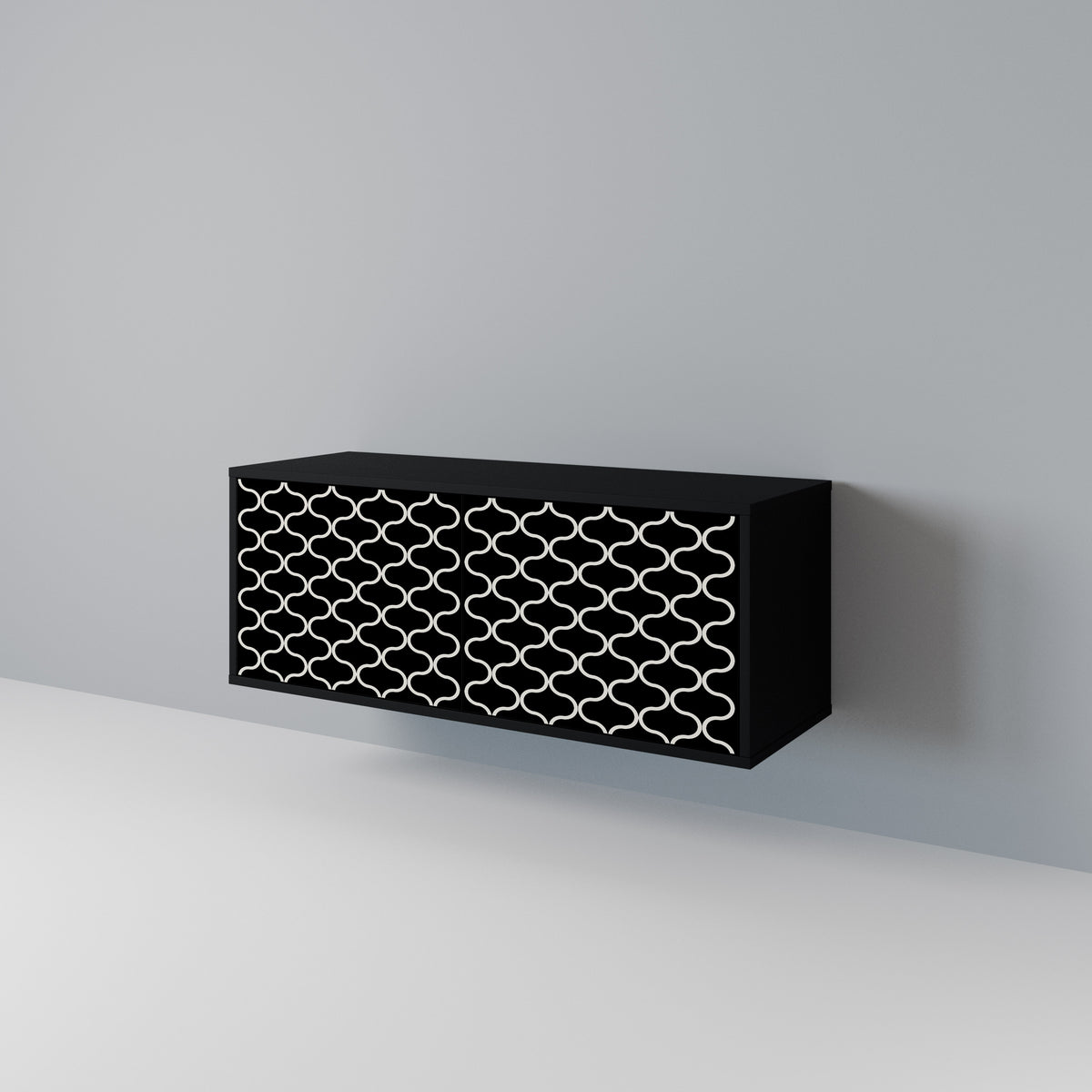 TESSELATED BLACKNESS Kompaktní dvoudveřový TV stolek