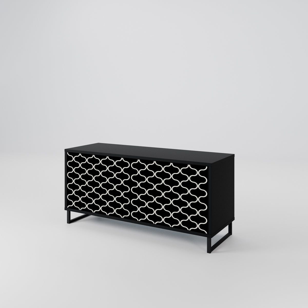 TESSELATED BLACKNESS Kompaktní dvoudveřový TV stolek