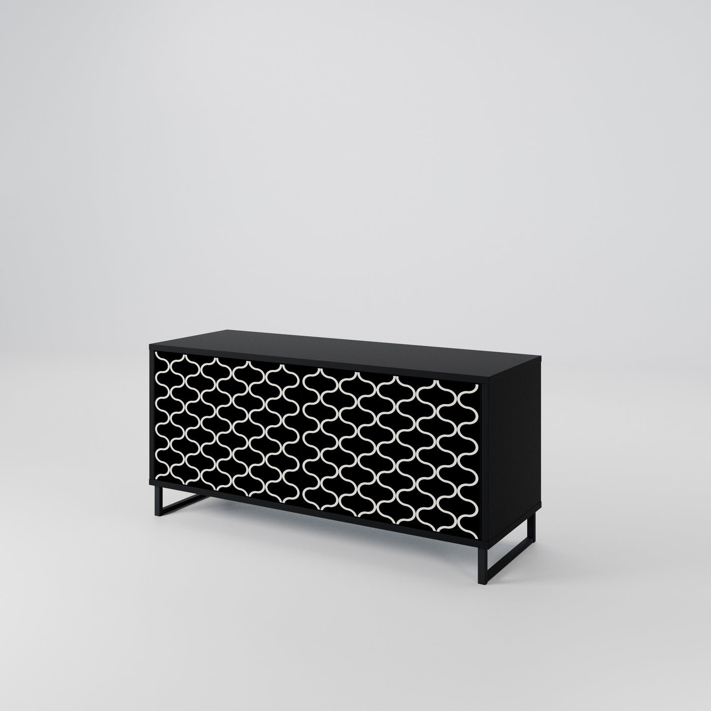 TESSELATED BLACKNESS Kompaktní dvoudveřový TV stolek