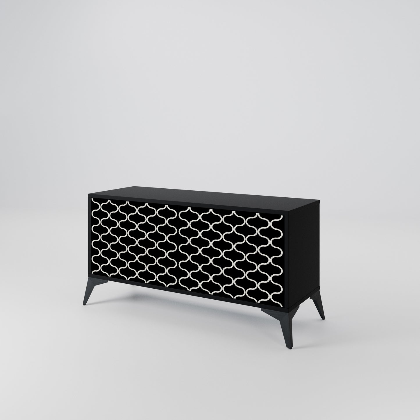 TESSELATED BLACKNESS Kompaktní dvoudveřový TV stolek