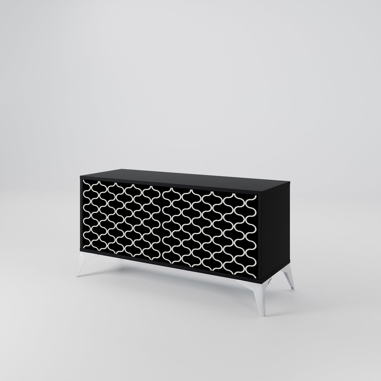 TESSELATED BLACKNESS Kompaktní dvoudveřový TV stolek