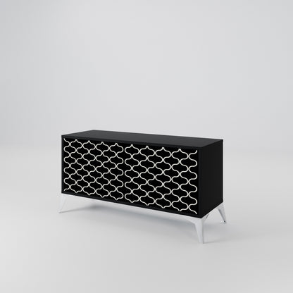 TESSELATED BLACKNESS Kompaktní dvoudveřový TV stolek
