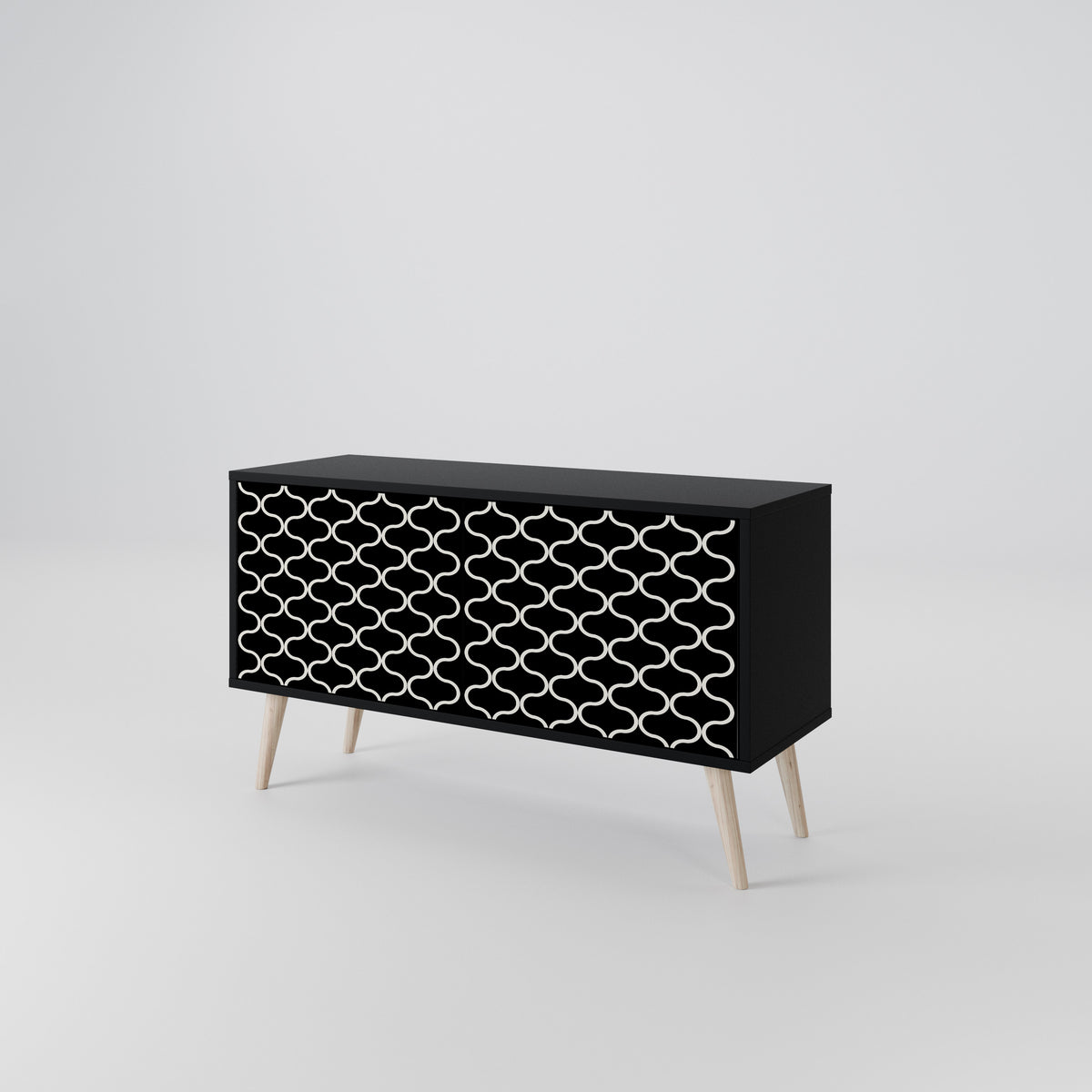 TESSELATED BLACKNESS Kompaktní dvoudveřový TV stolek