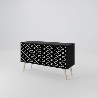 TESSELATED BLACKNESS Kompaktní dvoudveřový TV stolek