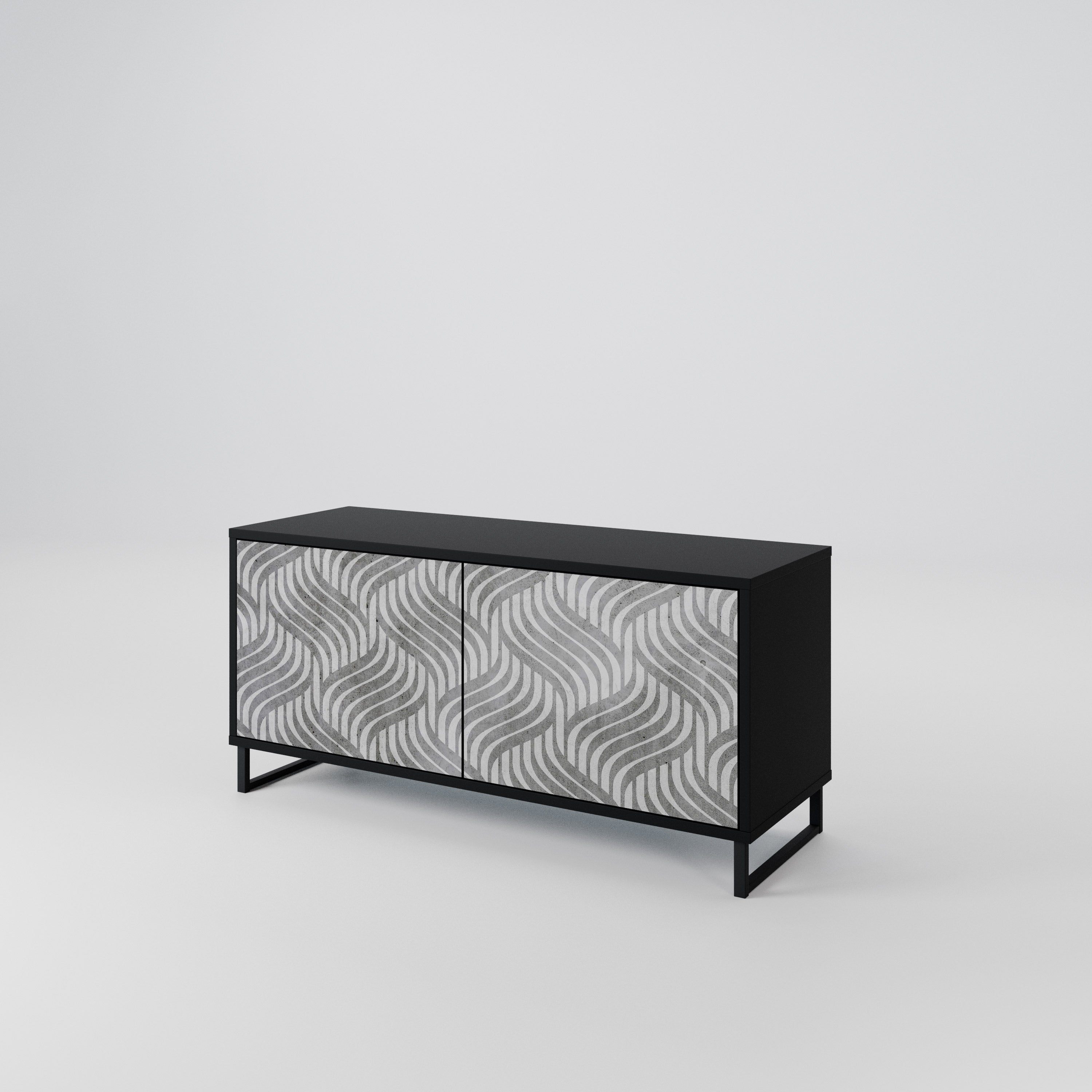 CONCRETE MOVEMENT Kompaktní dvoudveřový TV stolek