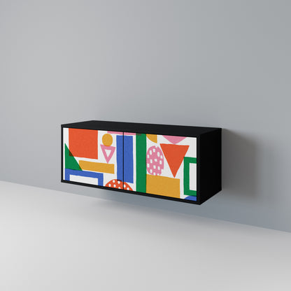 GEOMETRIC GLIMMER Kompaktní dvoudveřový TV stolek