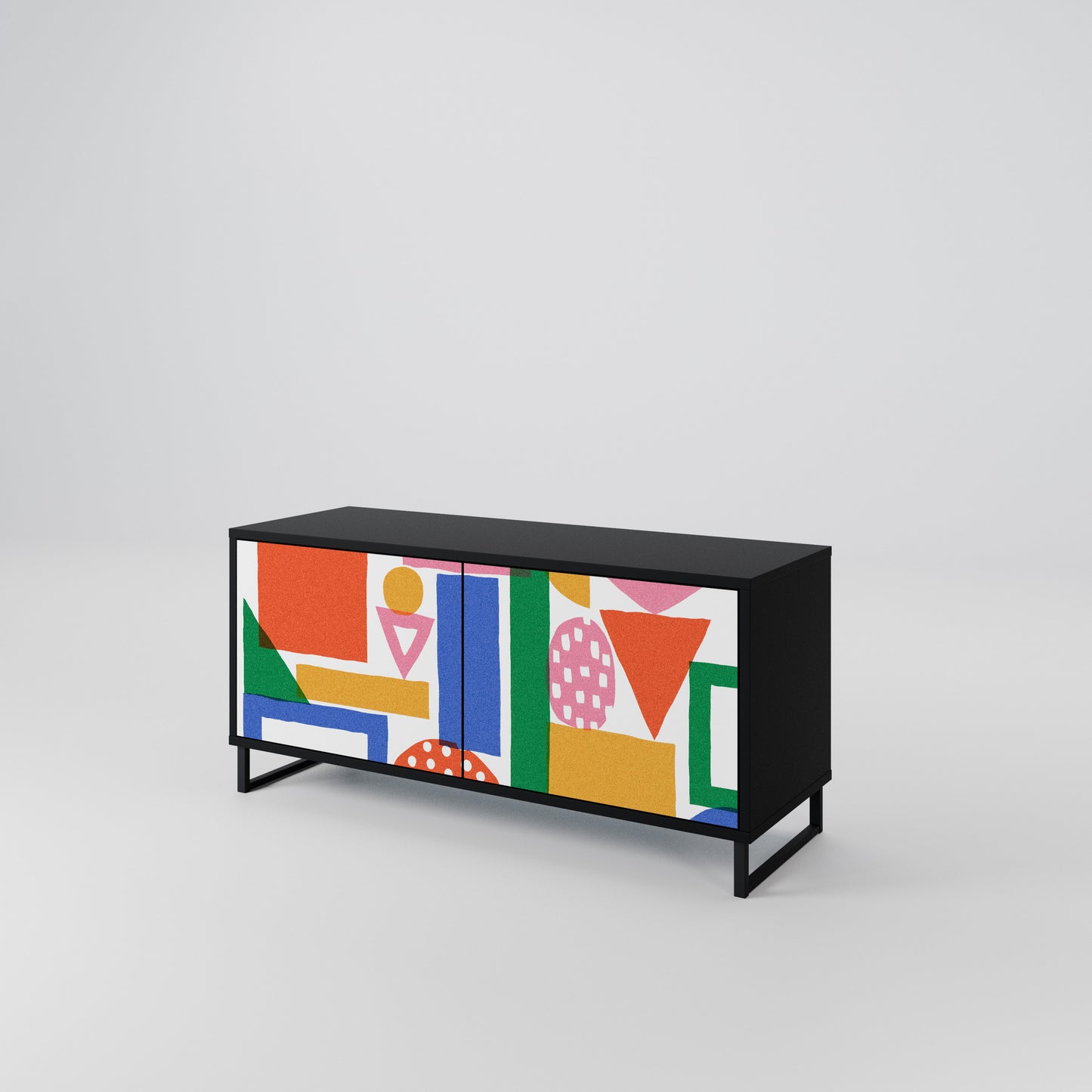 GEOMETRIC GLIMMER Kompaktní dvoudveřový TV stolek