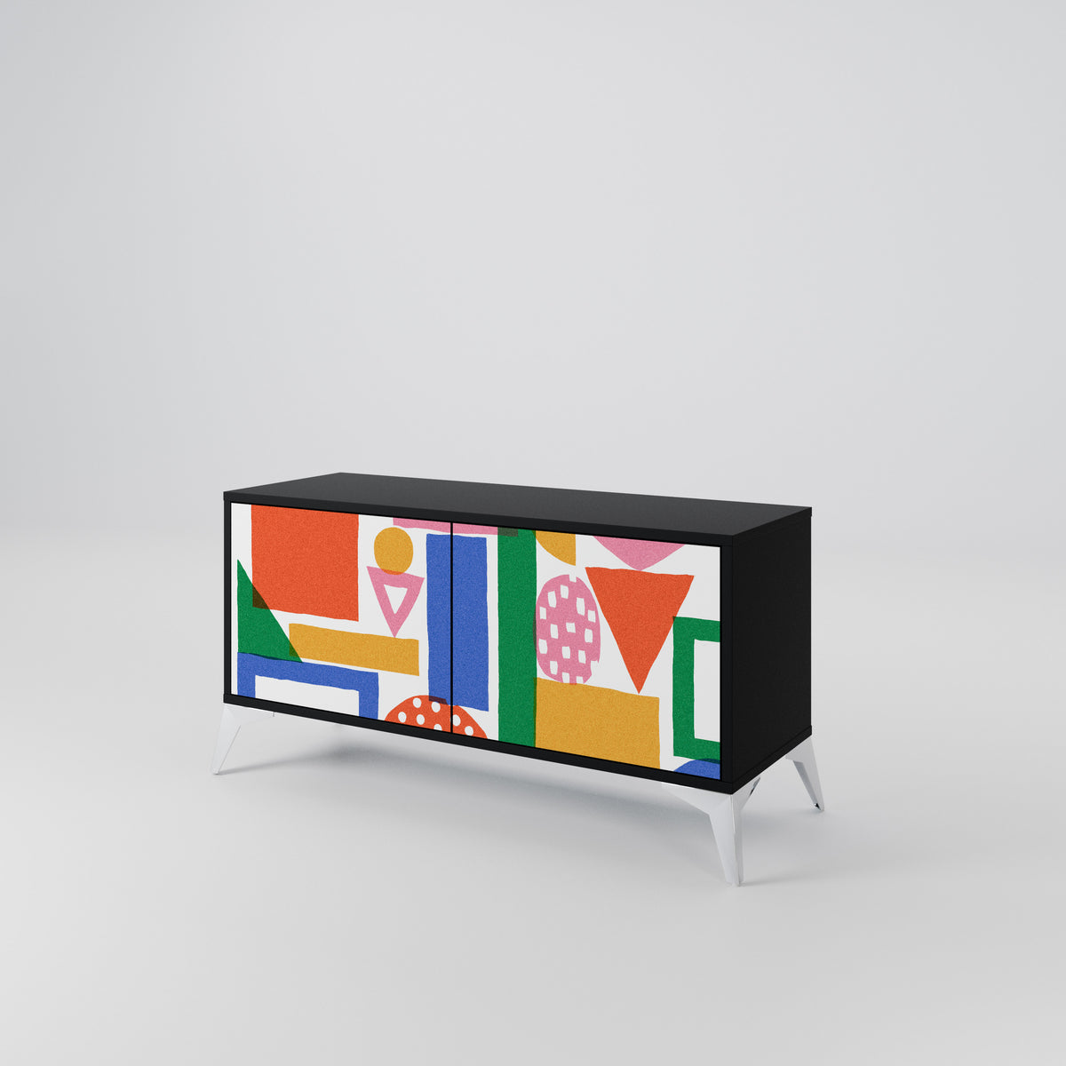 GEOMETRIC GLIMMER Kompaktní dvoudveřový TV stolek