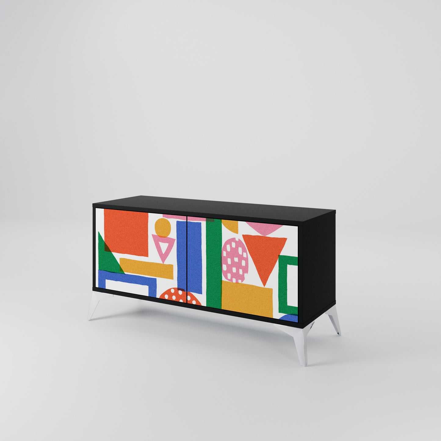 GEOMETRIC GLIMMER Kompaktní dvoudveřový TV stolek