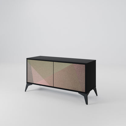 BEIGE GEOMETRY Kompaktní dvoudveřový TV stolek