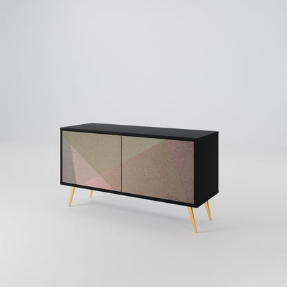 BEIGE GEOMETRY Kompaktní dvoudveřový TV stolek