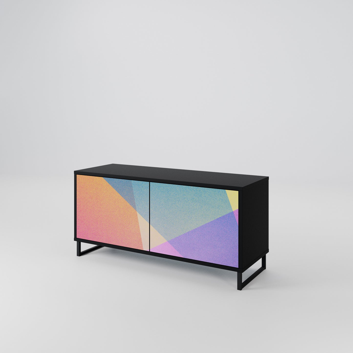 BRIGHT GEOMETRY Kompaktní dvoudveřový TV stolek