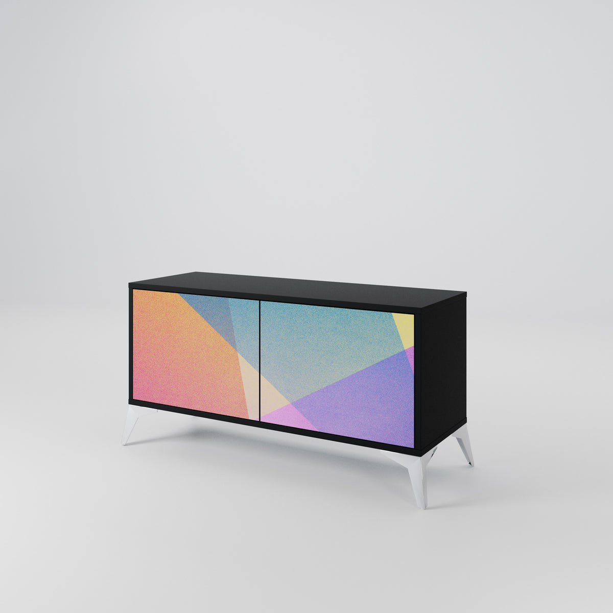 BRIGHT GEOMETRY Kompaktní dvoudveřový TV stolek