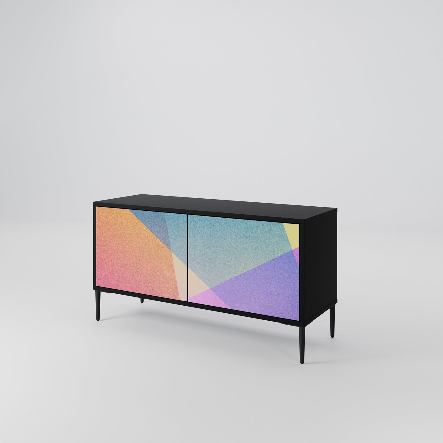 BRIGHT GEOMETRY Kompaktní dvoudveřový TV stolek