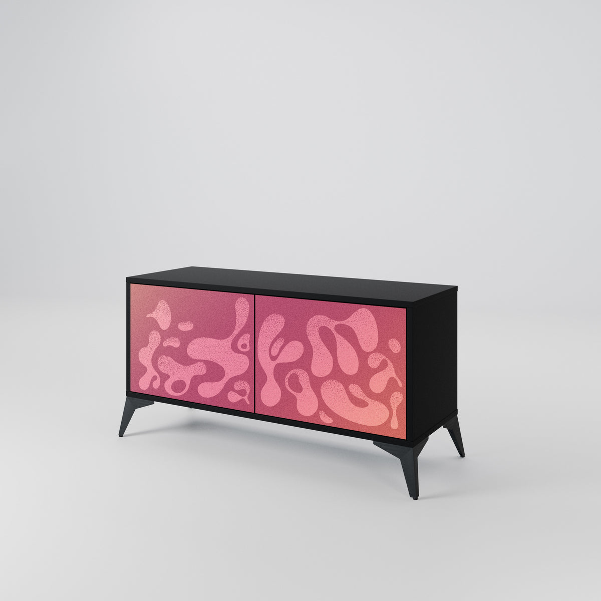 IRREGULAR PINK Kompaktní dvoudveřový TV stolek