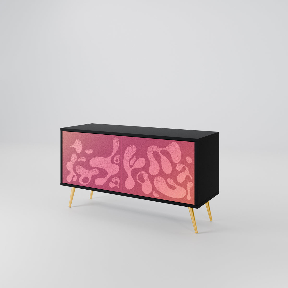IRREGULAR PINK Kompaktní dvoudveřový TV stolek
