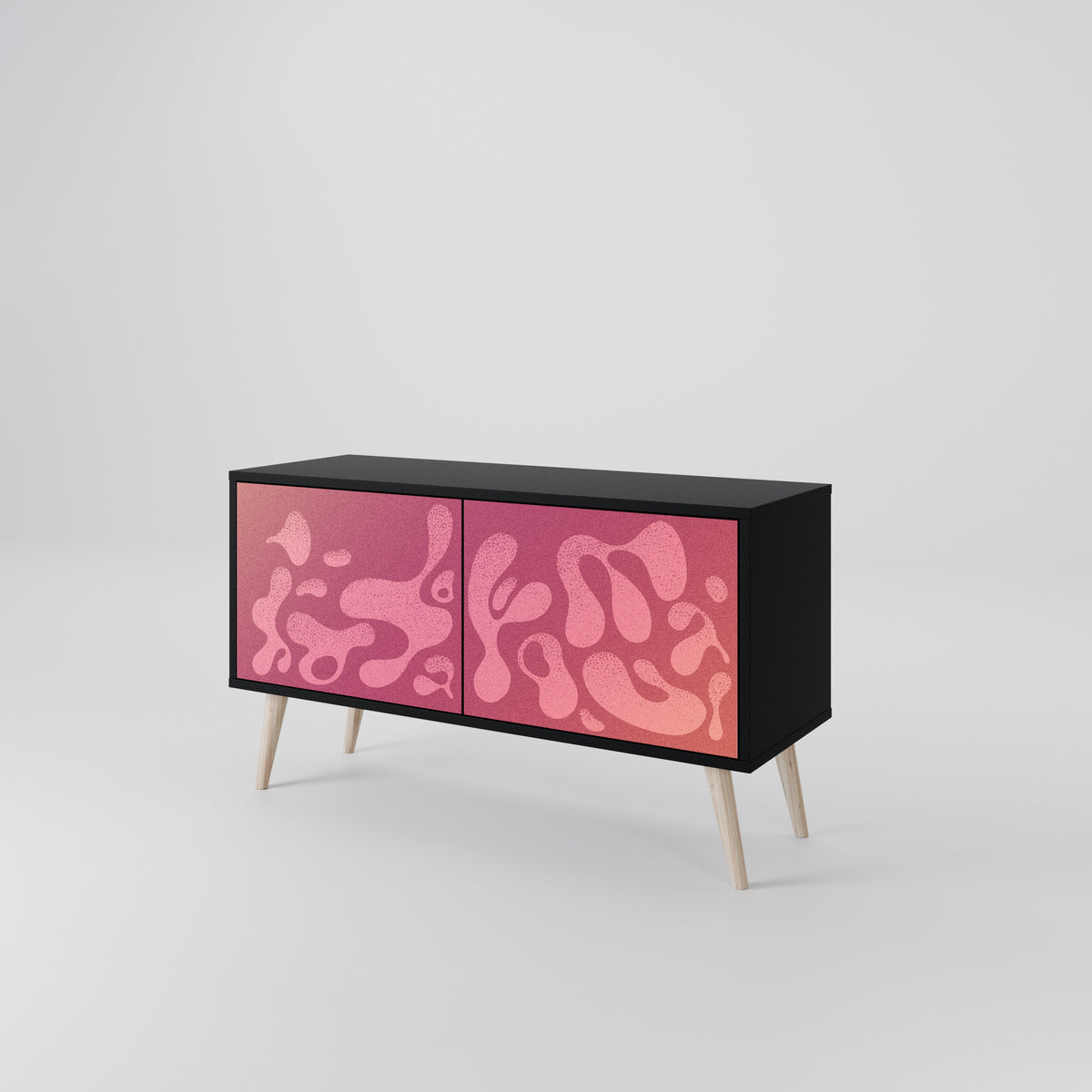 IRREGULAR PINK Kompaktní dvoudveřový TV stolek