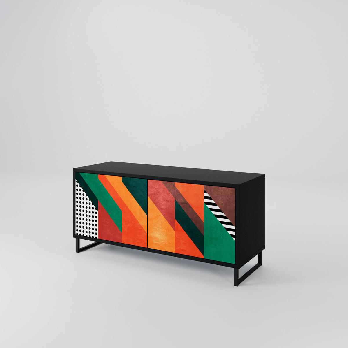 MAKESHIFT ARTISTRY Kompaktní dvoudveřový TV stolek