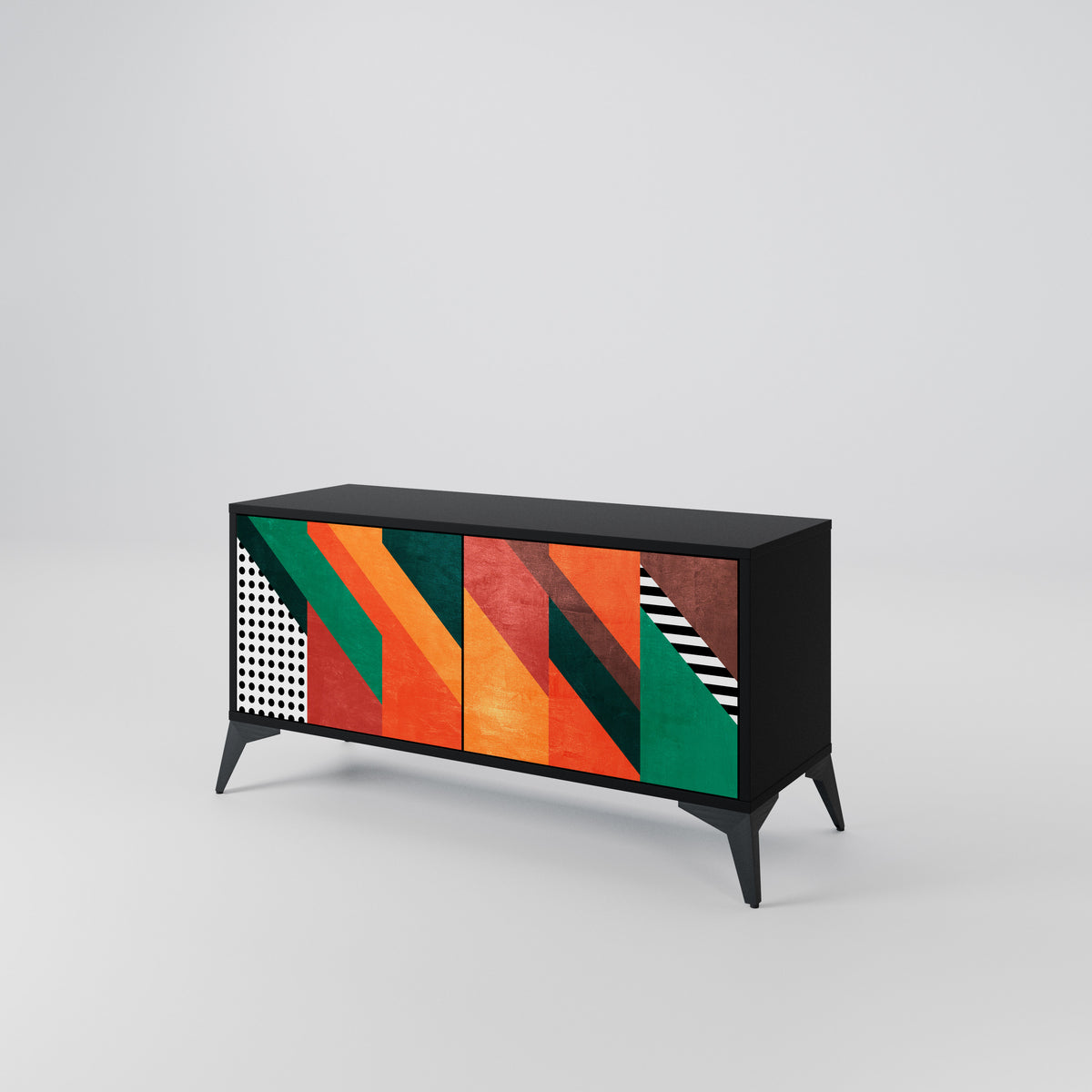 MAKESHIFT ARTISTRY Kompaktní dvoudveřový TV stolek