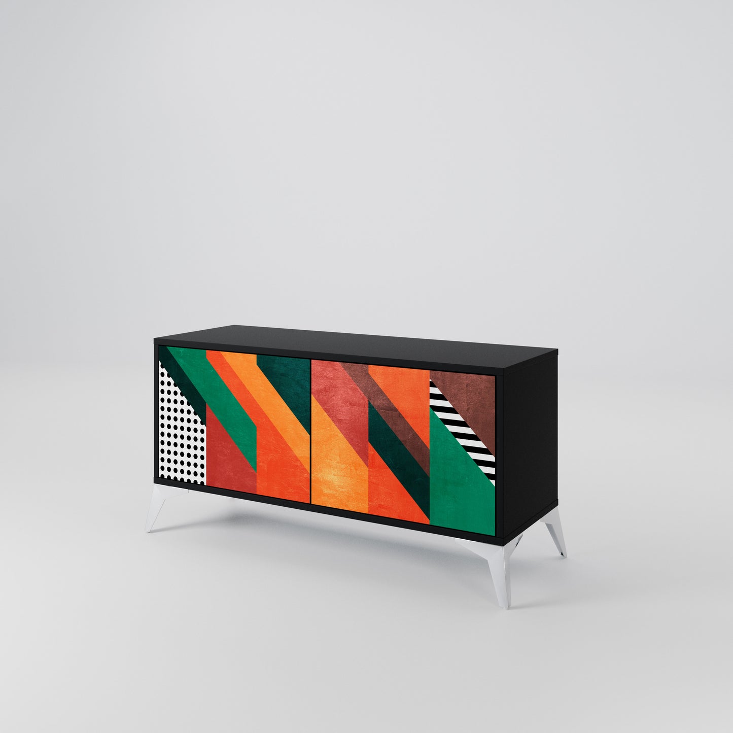 MAKESHIFT ARTISTRY Kompaktní dvoudveřový TV stolek