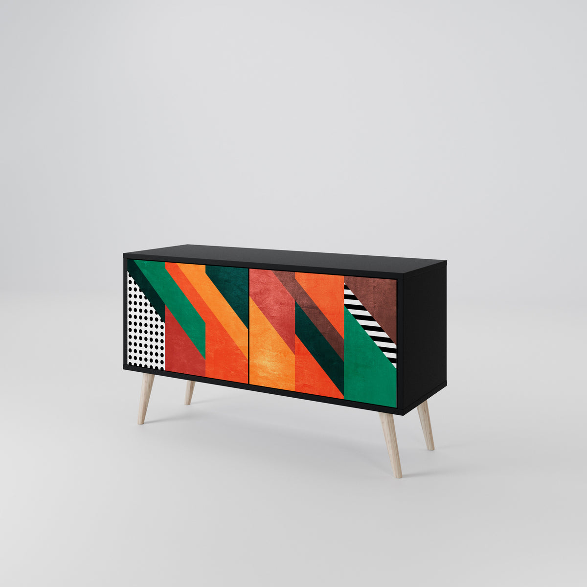 MAKESHIFT ARTISTRY Kompaktní dvoudveřový TV stolek