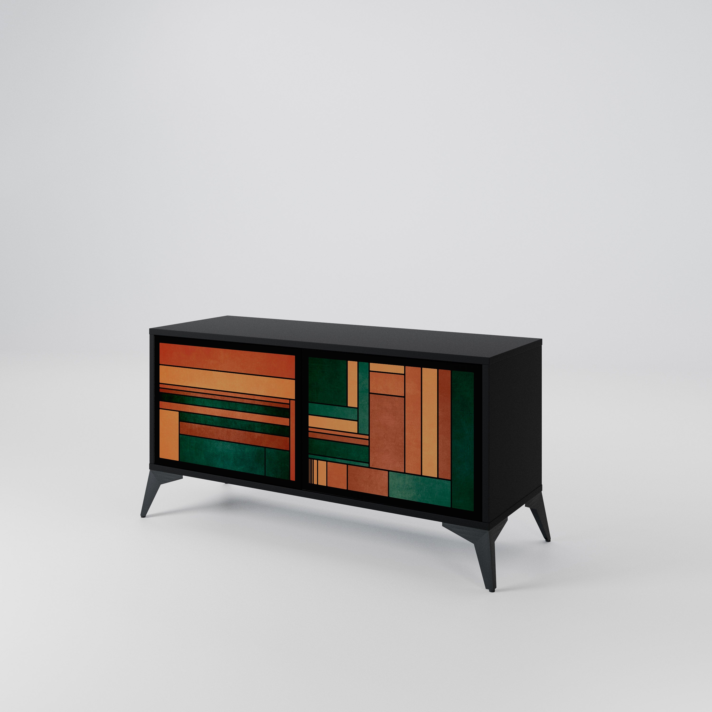 EARTHY FIGURES Compact 2-Door TV Cabinet