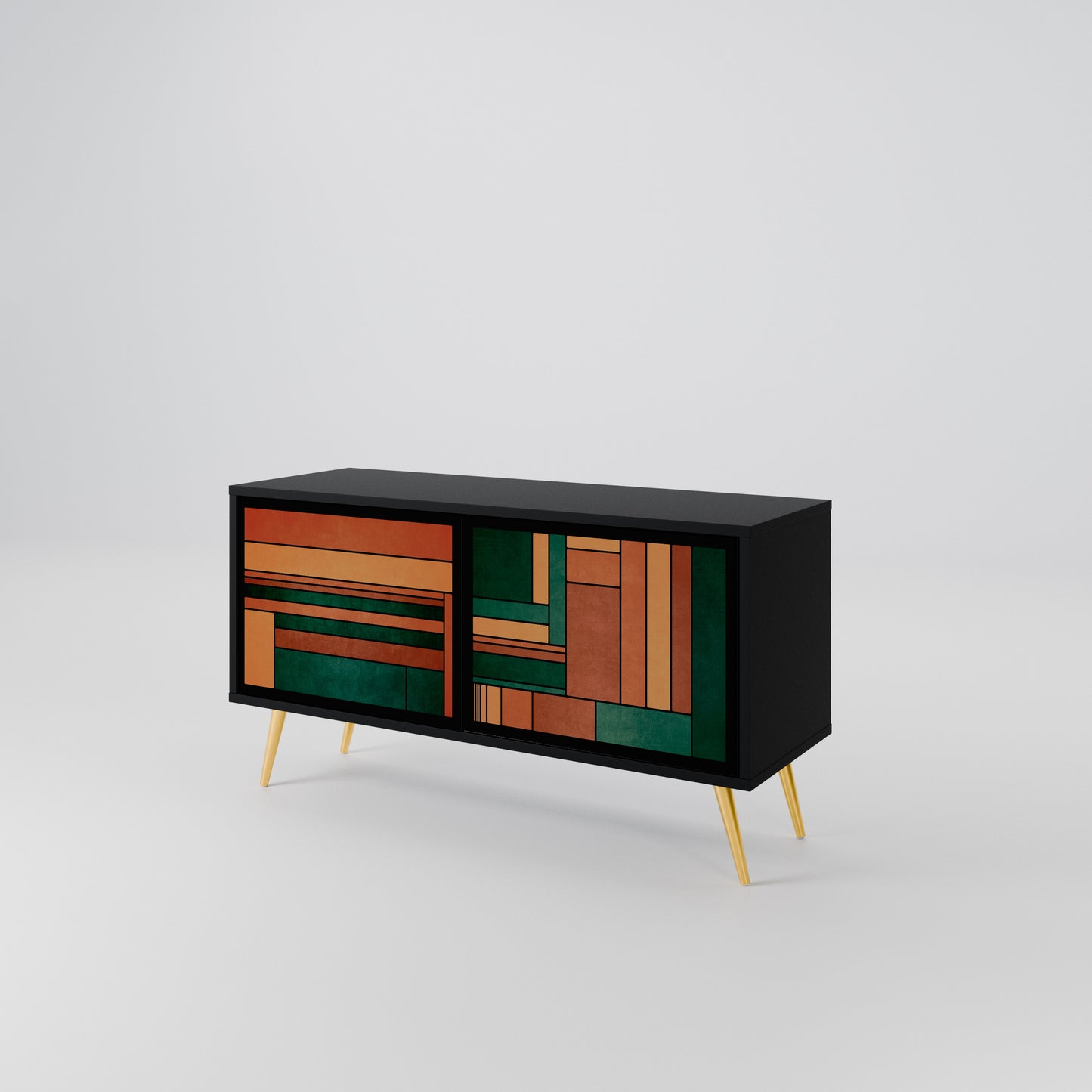 EARTHY FIGURES Kompaktní dvoudveřový TV stolek