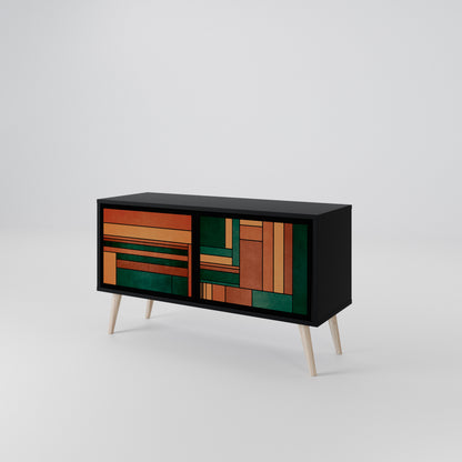 EARTHY FIGURES Kompaktní dvoudveřový TV stolek