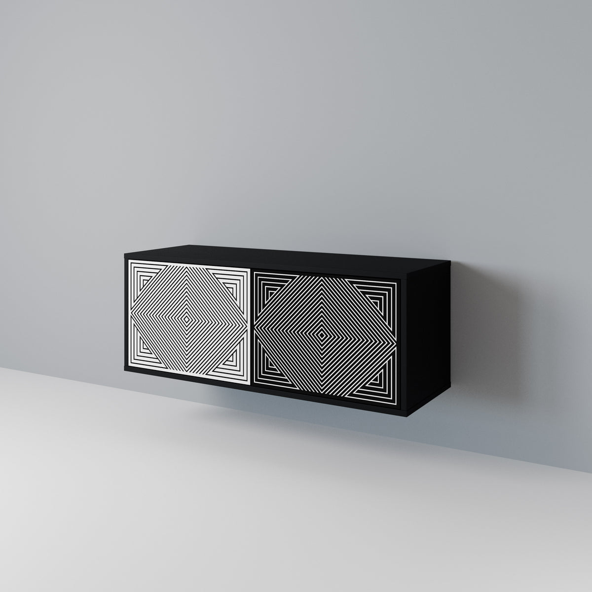 POLYGON ILLUSION Kompaktní dvoudveřový TV stolek