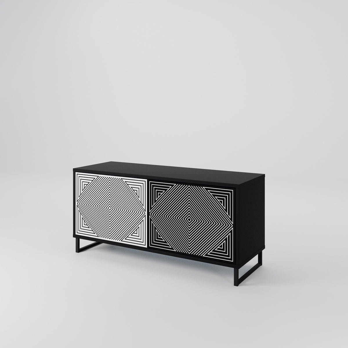 POLYGON ILLUSION Kompaktní dvoudveřový TV stolek