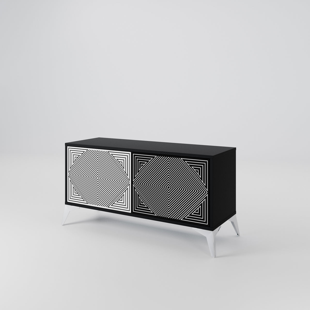 POLYGON ILLUSION Kompaktní dvoudveřový TV stolek