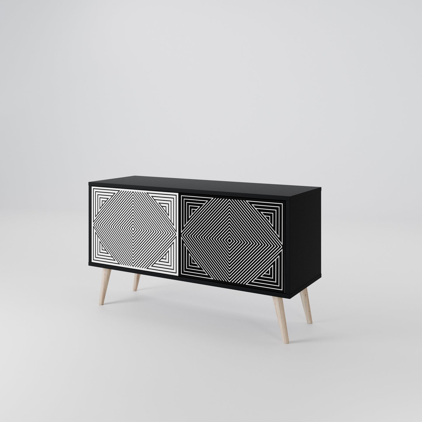 POLYGON ILLUSION Kompaktní dvoudveřový TV stolek