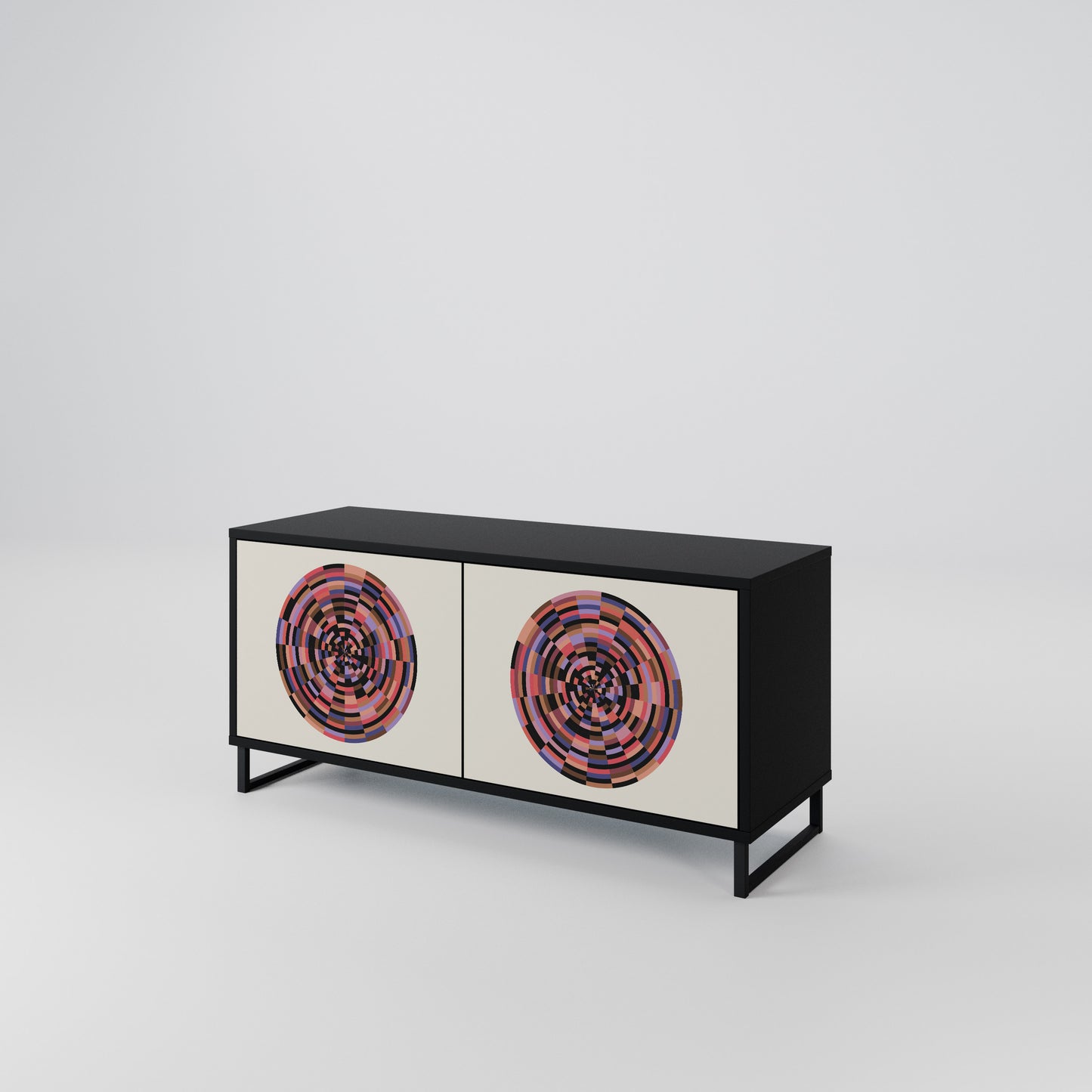 BROWN CIRCLES Kompaktní dvoudveřový TV stolek