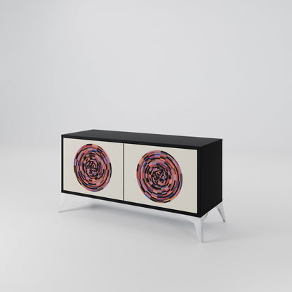 BROWN CIRCLES Kompaktní dvoudveřový TV stolek
