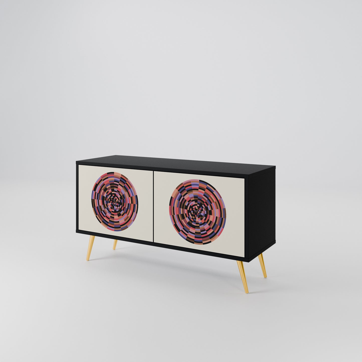 BROWN CIRCLES Kompaktní dvoudveřový TV stolek