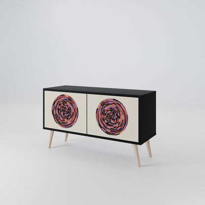 BROWN CIRCLES Kompaktní dvoudveřový TV stolek