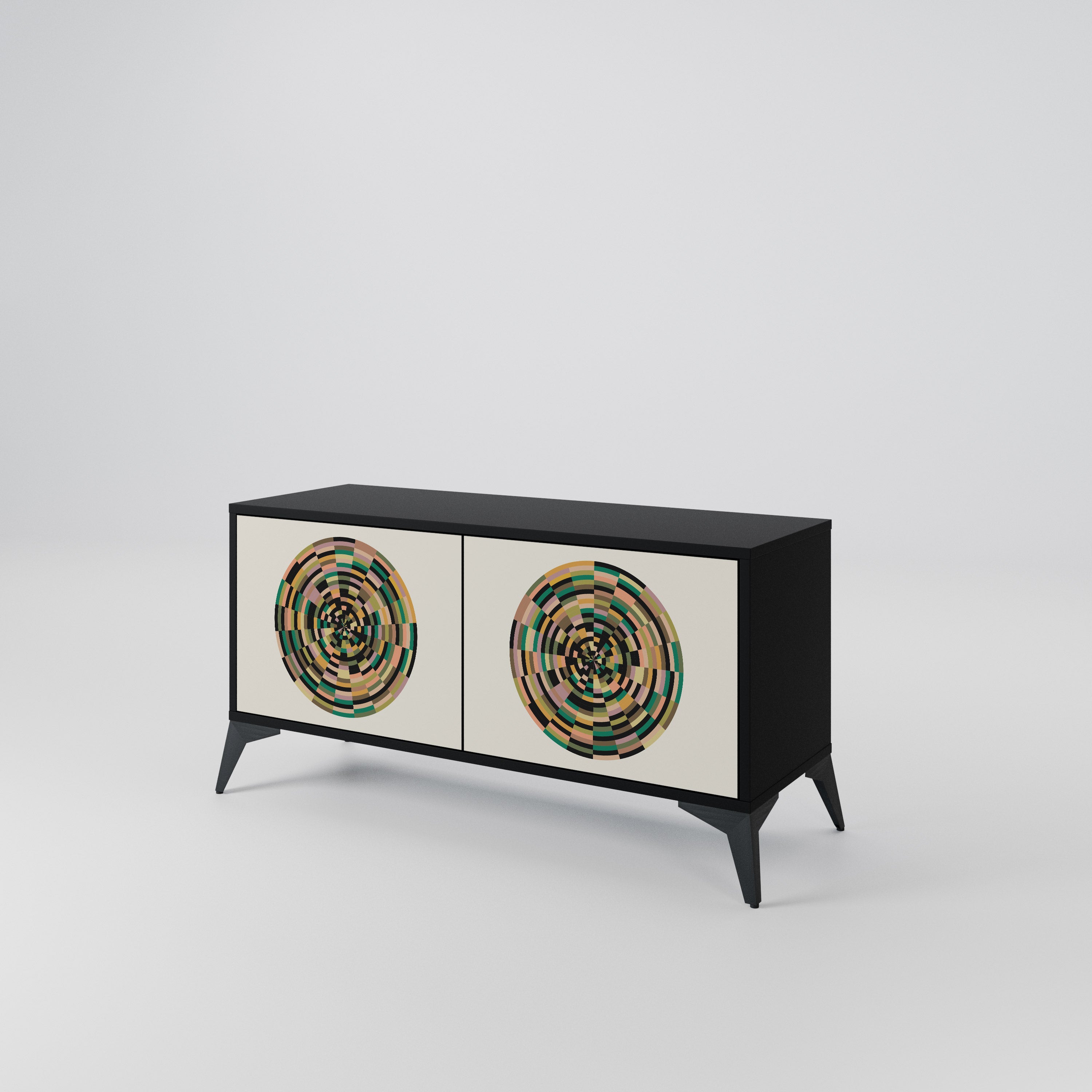 GREEN CIRCLES Compact 2-Door TV Cabinet