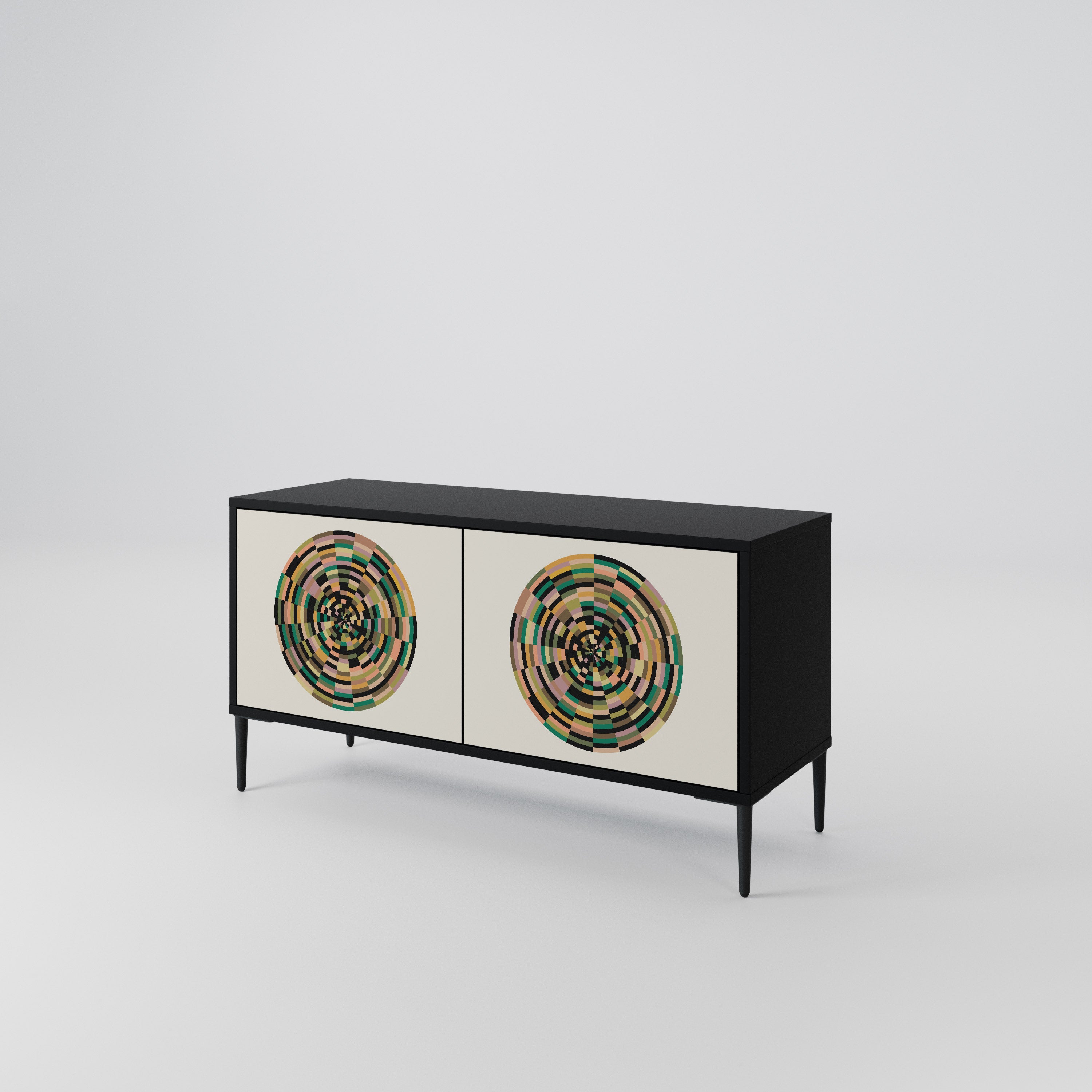 GREEN CIRCLES Compact 2-Door TV Cabinet