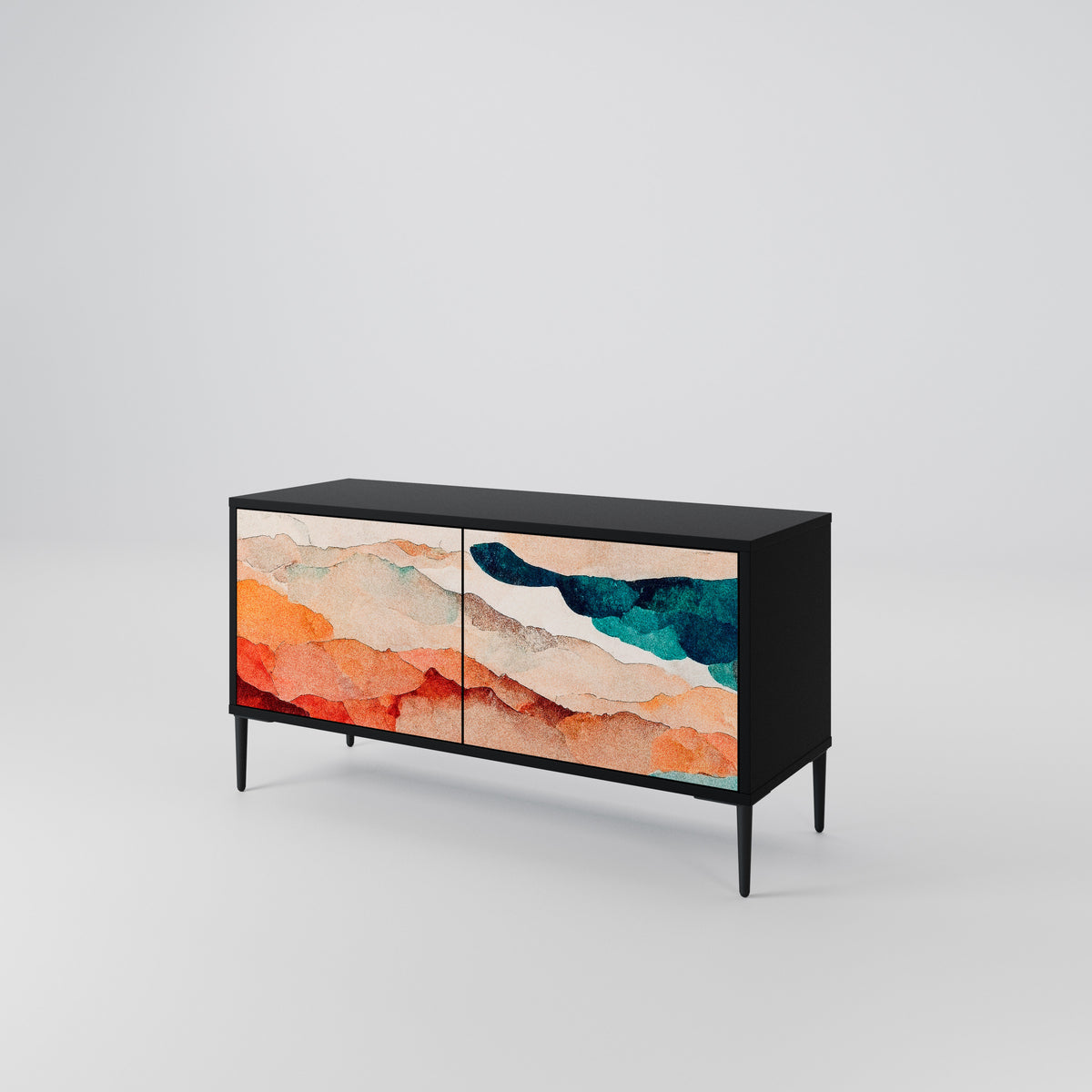 ABSTRACT LANDSCAPE Kompaktní dvoudveřový TV stolek