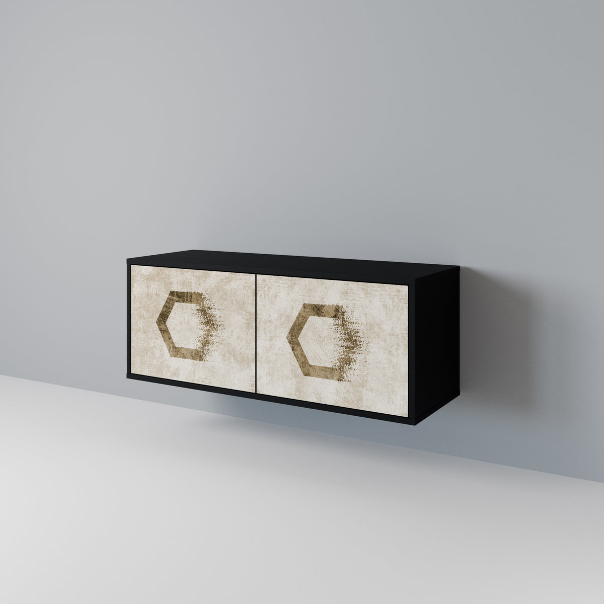 HEXAGONAL SHAPES Kompaktní dvoudveřový TV stolek