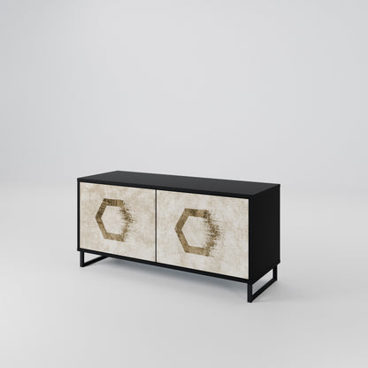 HEXAGONAL SHAPES Kompaktní dvoudveřový TV stolek